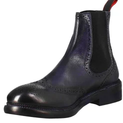 Stivaletto Candy Chelsea Da Uomo In Pelle Lavata Colore Blu Scuro