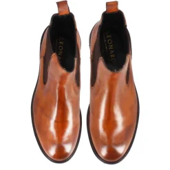 Stivaletto Chelsea Da Donna In Vera Pelle Colore Marrone Con Elastico