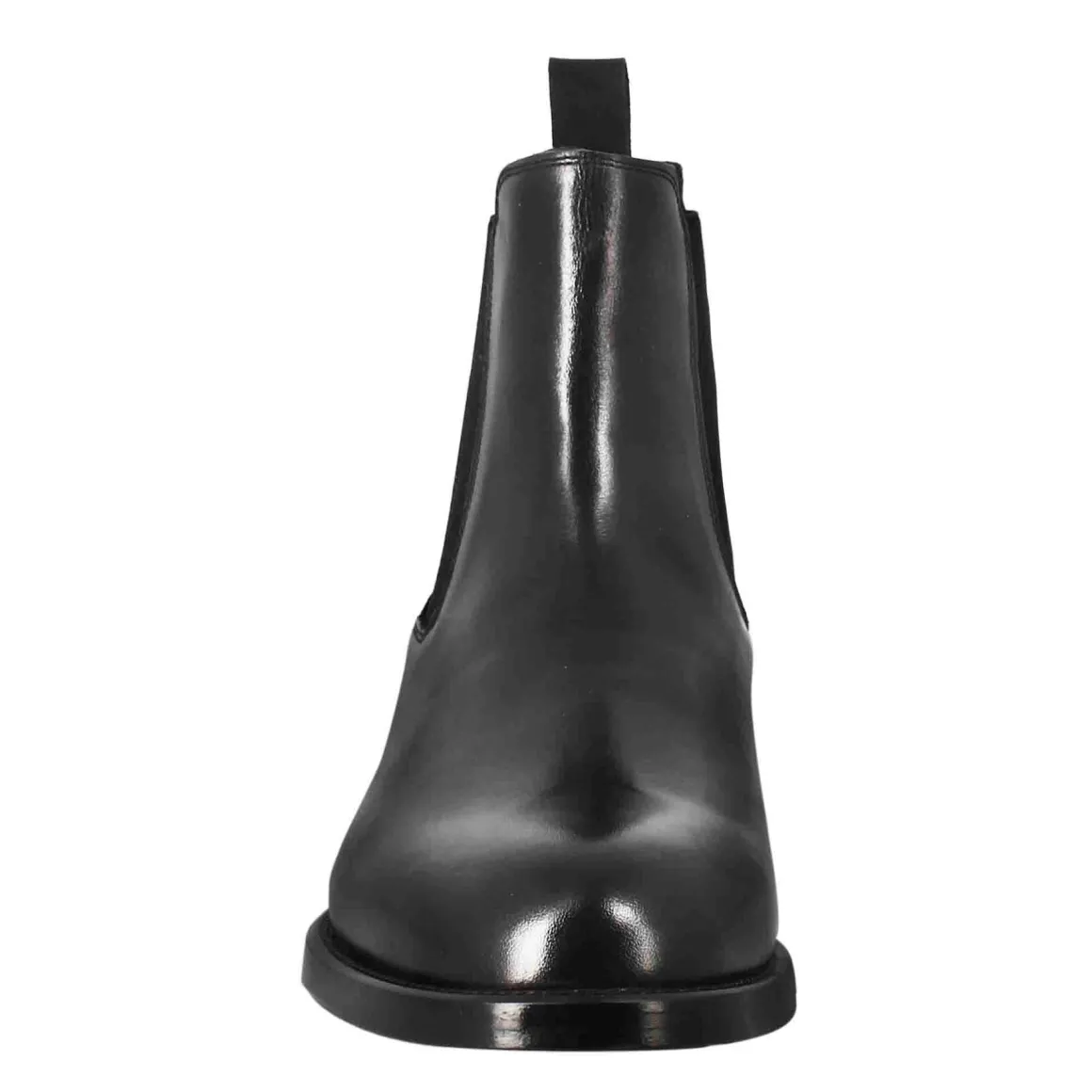 Stivaletto Chelsea Da Uomo In Pelle Colore Nero Con Elastico