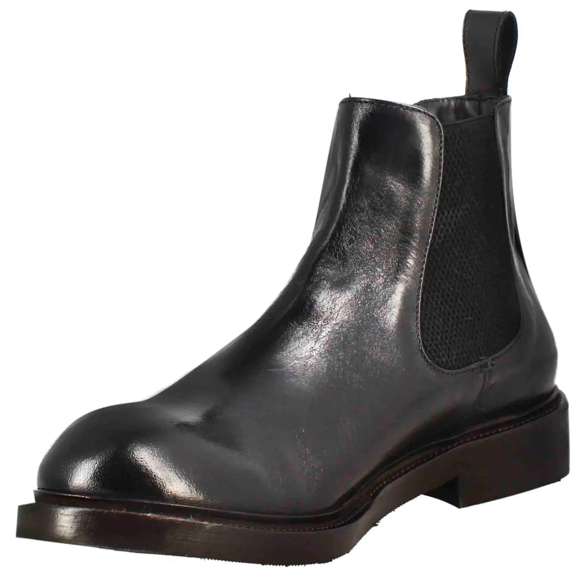 Stivaletto Chelsea Diver Da Uomo In Pelle Lavata Colore Nero