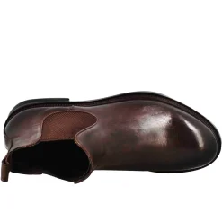 Stivaletto Chelsea Diver Da Uomo In Pelle Lavata Testa Di Moro