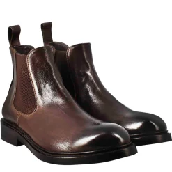 Stivaletto Chelsea Diver Da Uomo In Pelle Lavata Testa Di Moro