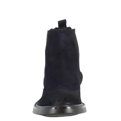 Stivaletto Chelsea In Pelle Scamosciata Colore Blu Con Fondo Gomma