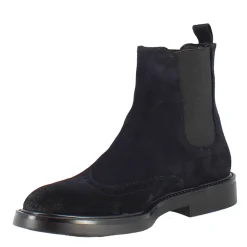 Stivaletto Chelsea In Pelle Scamosciata Colore Blu Con Fondo Gomma