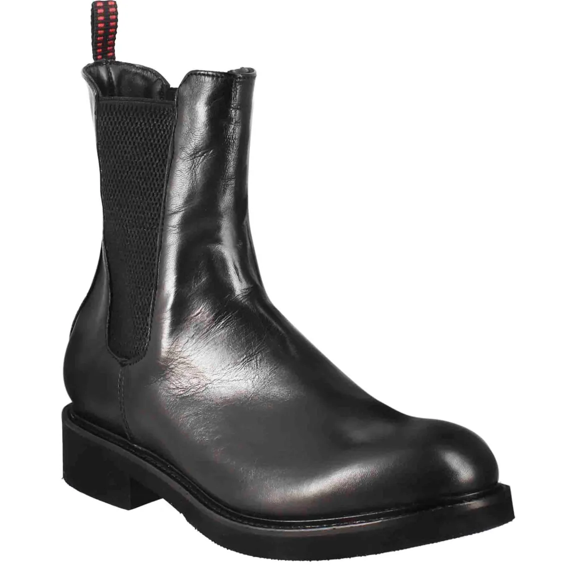Stivaletto Chelsea Paupa Da Donna In Pelle Lavata Colore Nero