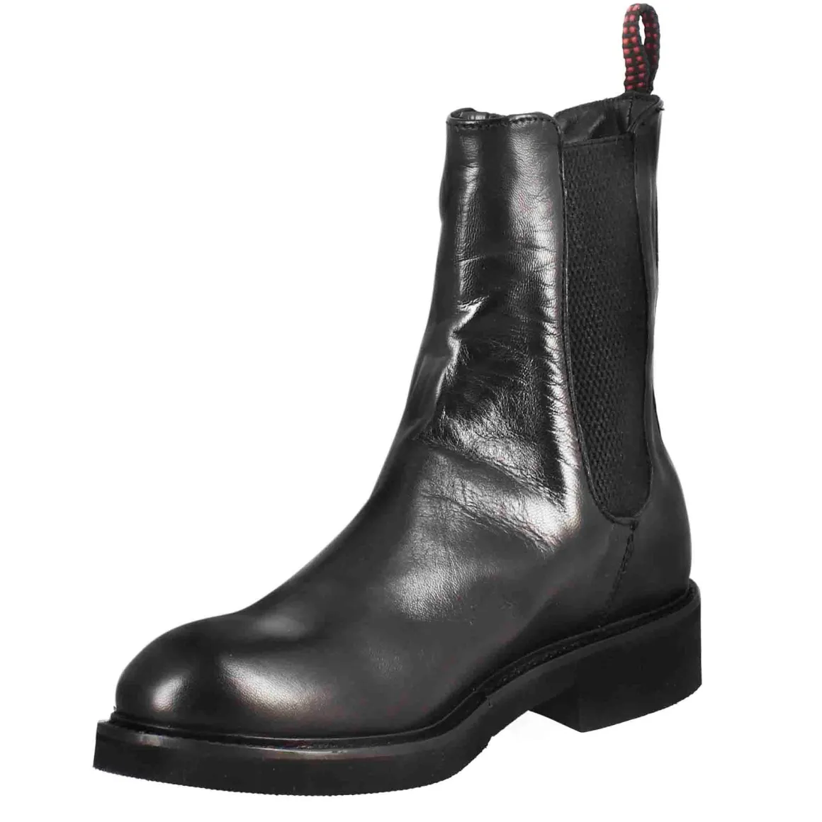 Stivaletto Chelsea Paupa Da Donna In Pelle Lavata Colore Nero