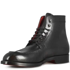 Stivaletto Con Allacciatura Alla Caviglia Da Uomo In Pelle Liscia Colore Nero