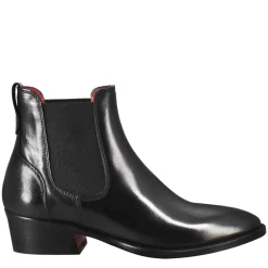 Stivaletto Da Donna Chelsea Liscio Con Tacco Medio In Pelle Colore Nero