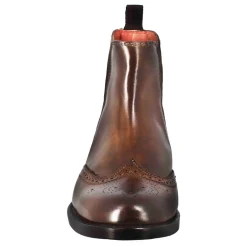 Stivaletto Da Donna Chelsea Con Dettagli Brogue In Pelle Marrone Scuro
