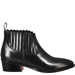Stivaletto Da Donna Con Ritagli Al Collo In Pelle Colore Nero
