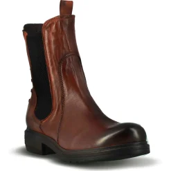 Stivaletto Da Donna In Vera Pelle Colore Marrone Effetto Vintage