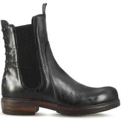 Stivaletto Da Donna In Vera Pelle Colore Nero Effetto Vintage