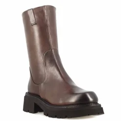 Stivaletto Da Donna In Vera Pelle Colore Marrone Scuro