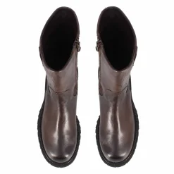 Stivaletto Da Donna In Vera Pelle Colore Marrone Scuro