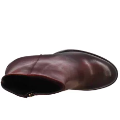 Stivaletto Da Donna Liscio Con Tacco Alto In Pelle Bordeaux