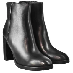 Stivaletto Da Donna Liscio Con Tacco Alto In Pelle Colore Nero
