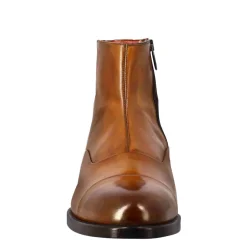 Stivaletto Da Uomo In Pelle Colore Marrone Chiaro Con Chiusura Zip