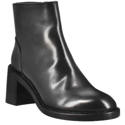 Stivaletto Diver Basso Da Donna Con Tacco In Pelle Lavata Colore Nero