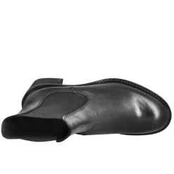 Stivaletto Diver Chelsea Da Donna Con Tacco In Pelle Lavata Colore Nero