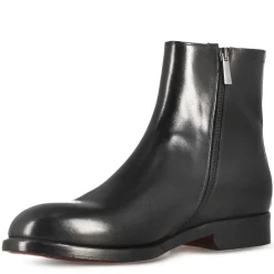 Stivaletto Elegante Alla Caviglia Da Uomo In Pelle Liscia Colore Nero