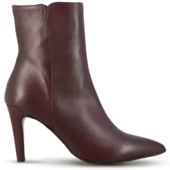 Stivaletto Elegante Da Donna A Punta In Pelle Colore Bordeaux