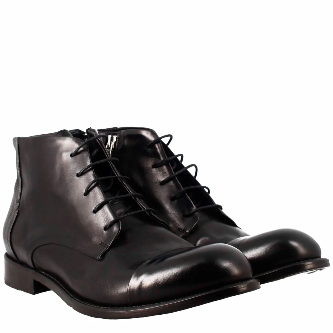 Stivaletto Nero Vintage Elegante Da Uomo In Pelle