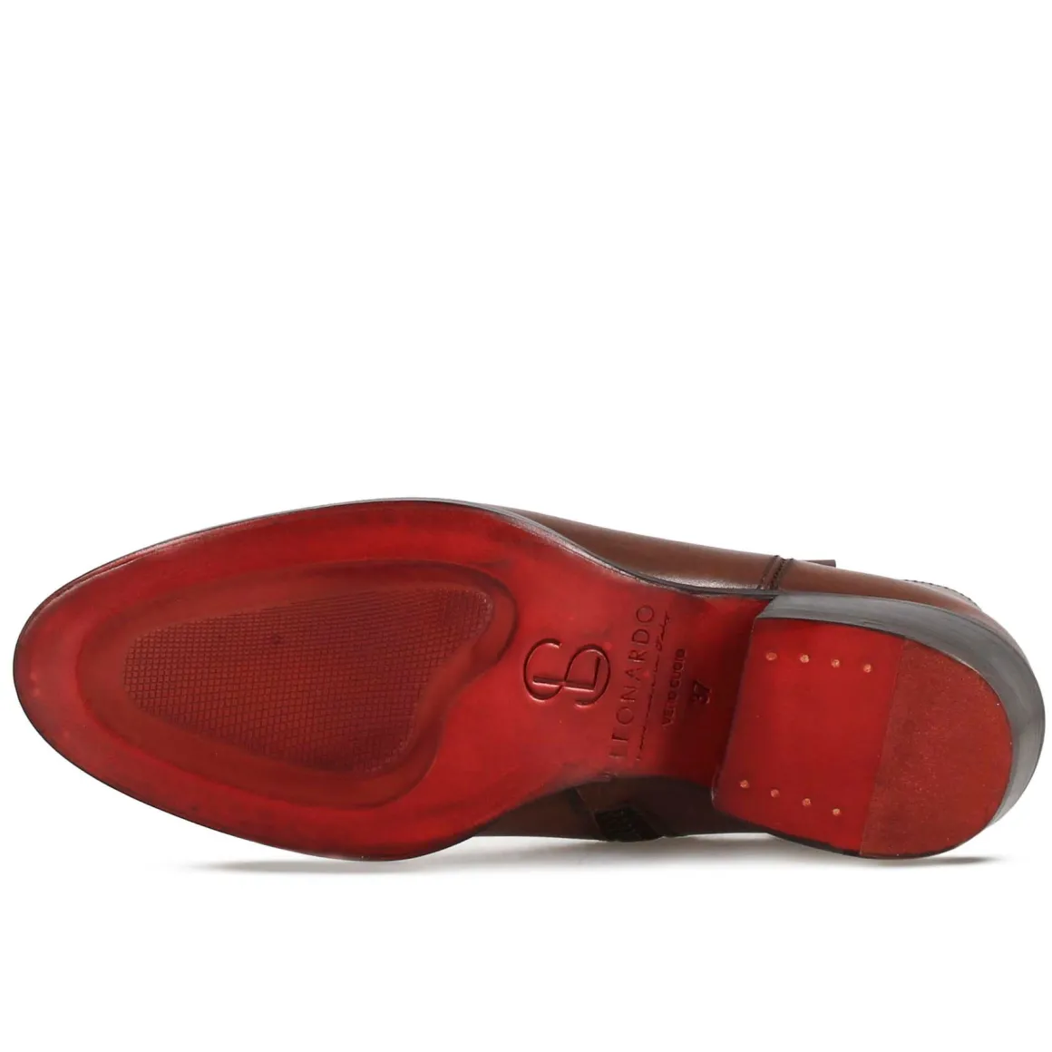 Stivaletto Sopra Alla Caviglia Stile Texano Da Donna In Pelle Colore Marrone