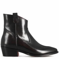 Stivaletto Sopra Alla Caviglia Stile Texano Da Donna In Pelle Colore Nero