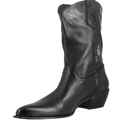 Stivali Texani Da Donna Sfoderati In Pelle Vintage Nera