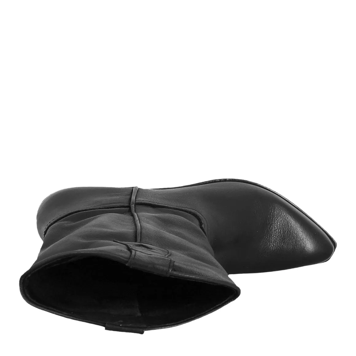 Stivali Texani Da Donna Sfoderati In Pelle Vintage Nera