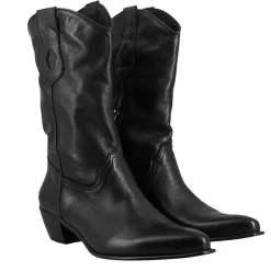 Stivali Texani Da Donna Sfoderati In Pelle Vintage Nera