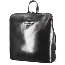 Zainetto Ginevra Da Donna In Pelle Liscia Colore Nero Con Cerniera