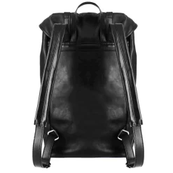 Zaino Da Viaggio In Pelle Colore Nero Con Fibbie